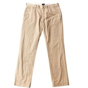 J. Crew Sutton Lined Tartan Flannel Tan Khaki Pants Chinos Straight Men’s 34/32